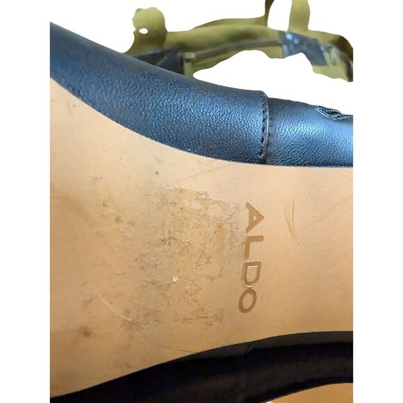 Aldo Over The Knee High Leather And Suede Stiletto Boots Women's Black Sz 9 - Picture 12 of 14